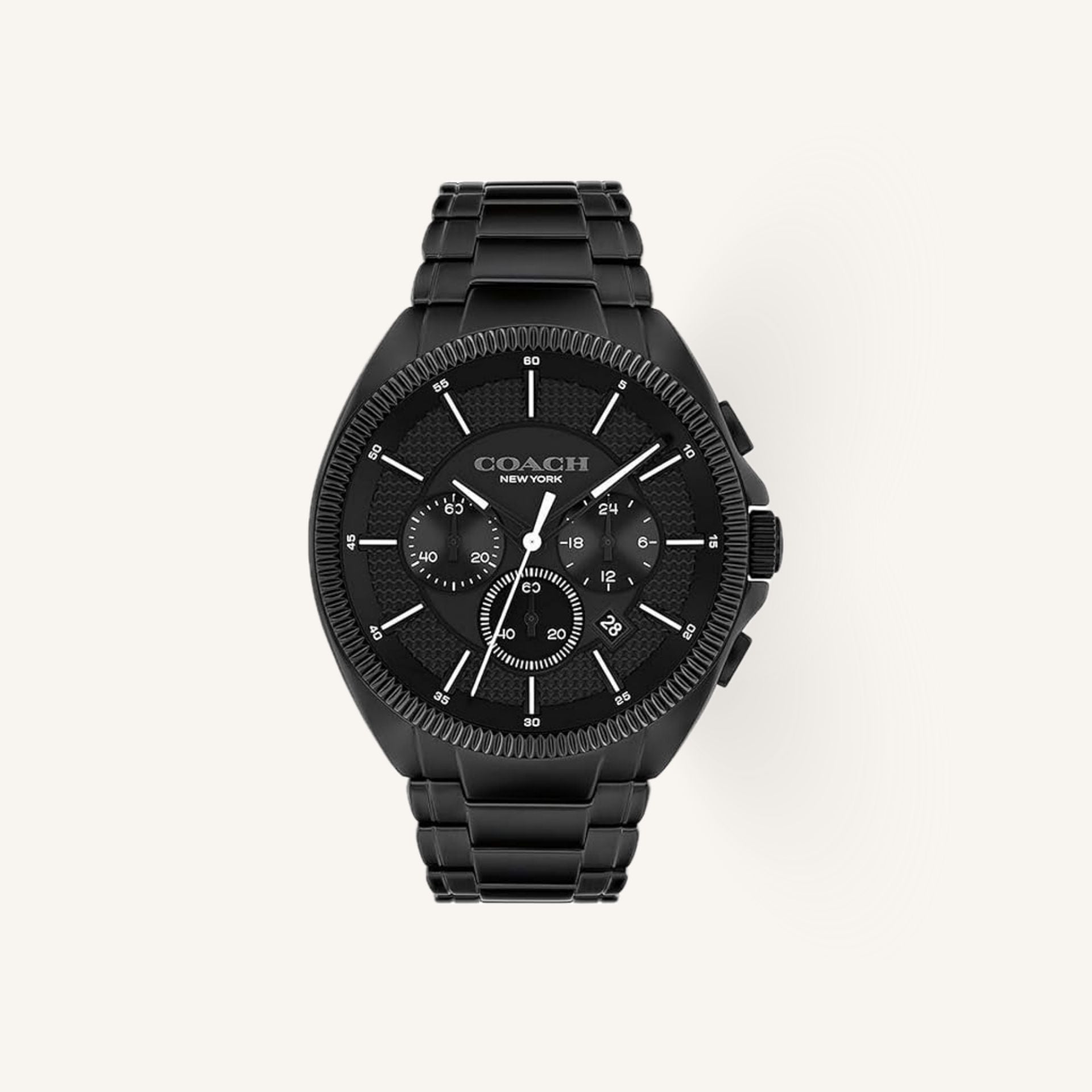 Coach Jackson 14602681 Black Dial Round Stainless Steel Bracelet Chronograph Watch, 44mm