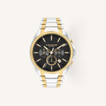 Coach Jackson 14602682 Black Dial Round Two-Tone Stainless Steel Bracelet Chronograph Watch, 45mm