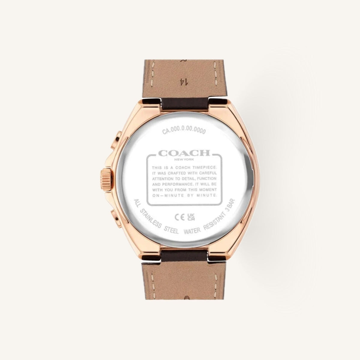 Coach Jackson 14602745 Navy Dial Round Brown Leather Strap Chronograph Watch, 45mm