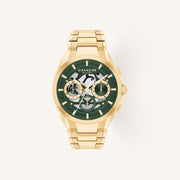 Coach Jackson 14602769 Green Dial Round Gold-Tone Stainless Steel Bracelet Chronograph Watch, 42mm