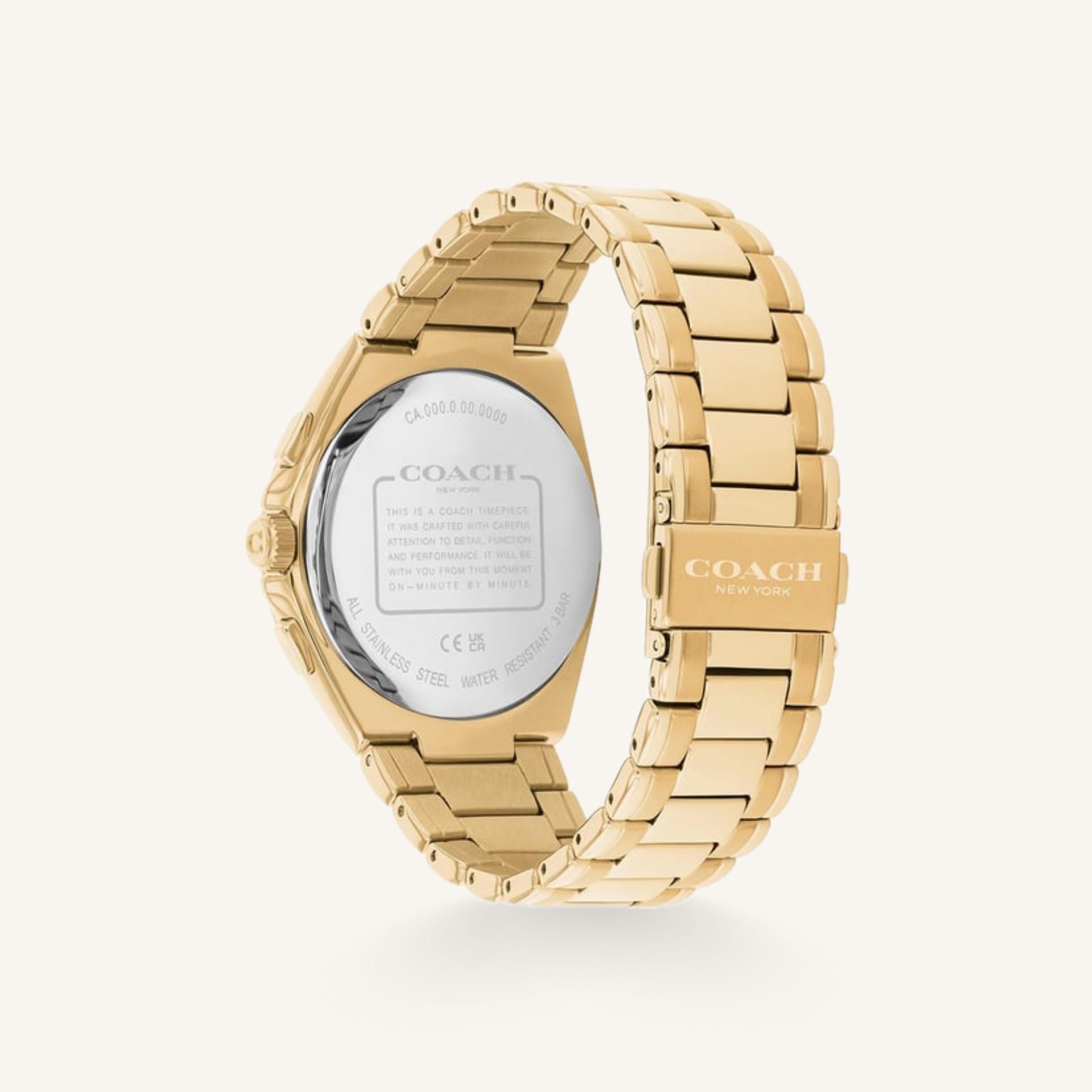 Coach Jackson 14602769 Green Dial Round Gold-Tone Stainless Steel Bracelet Chronograph Watch, 42mm
