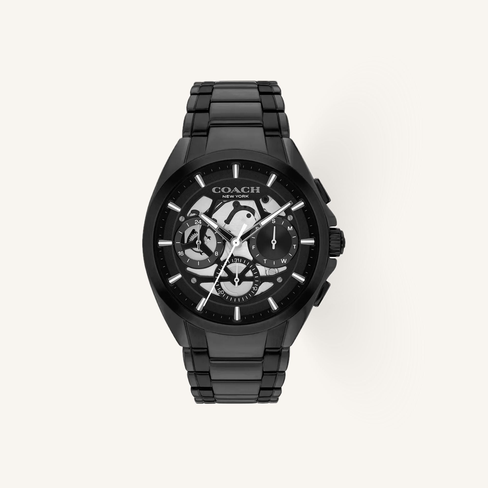 Coach Jackson 14602770 Black Dial Round Black Stainless Steel Bracelet Watch, 42mm