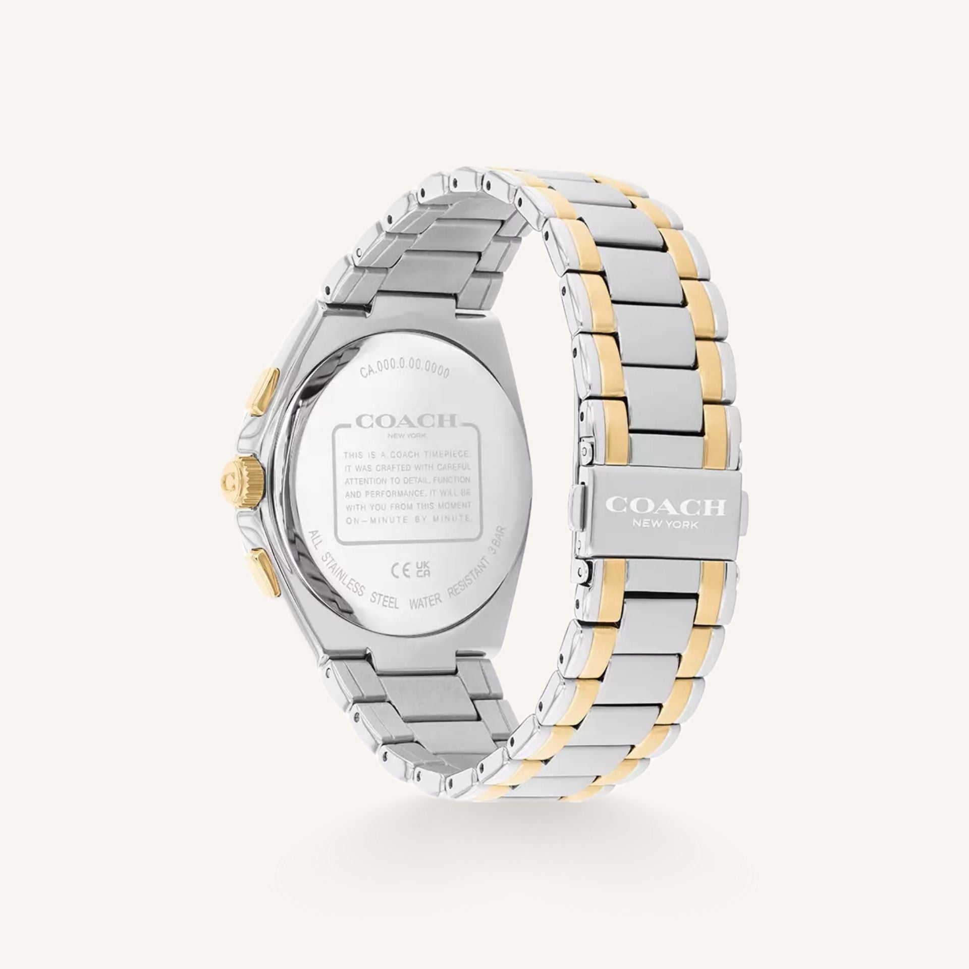 Coach Jackson 14602771 Chalk Dial Round Two-Tone Stainless Steel Bracelet Watch, 42mm