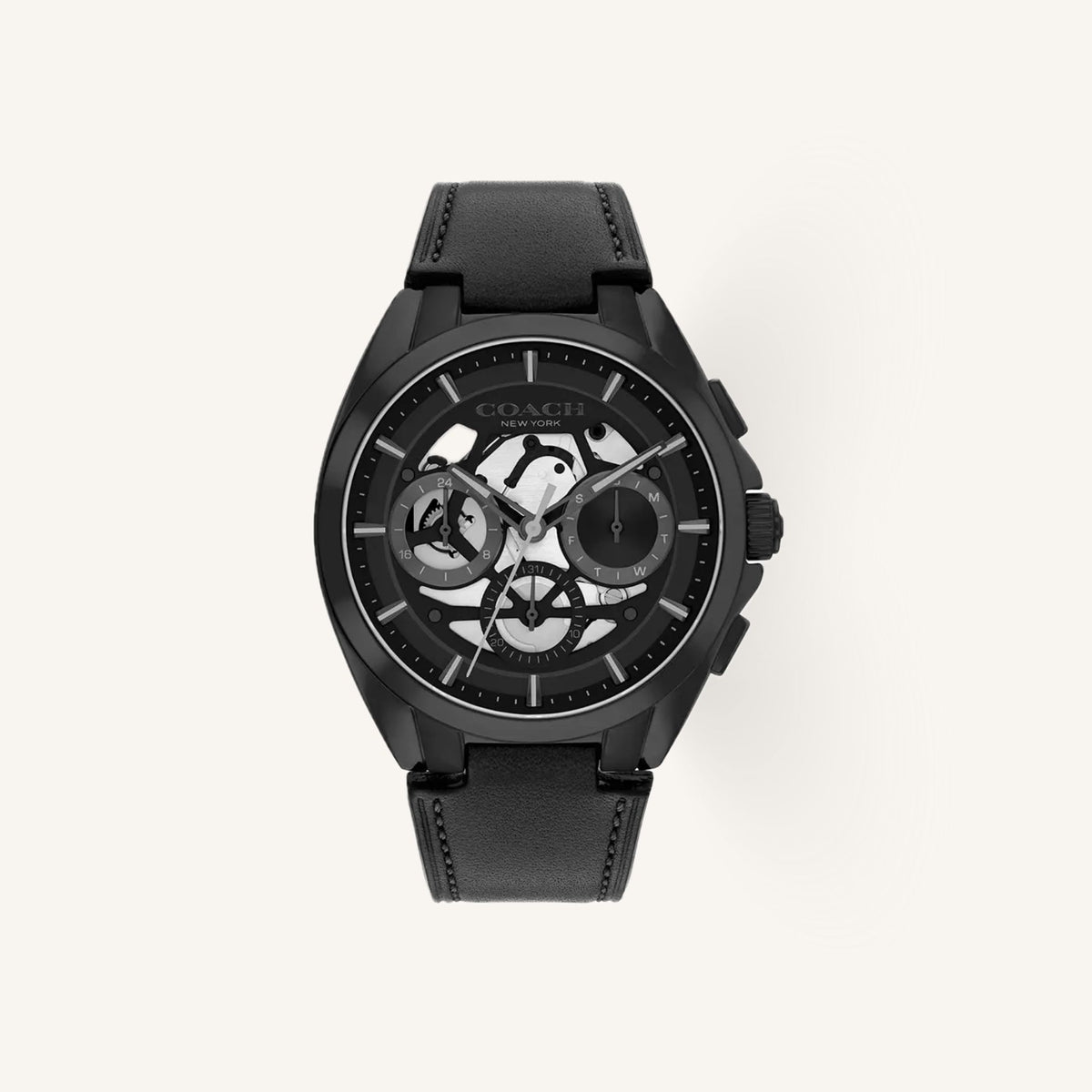 Coach Jackson 14602773 Black Dial Round Black Ion-Plated Stainless Steel Bracelet Watch, 41.5mm