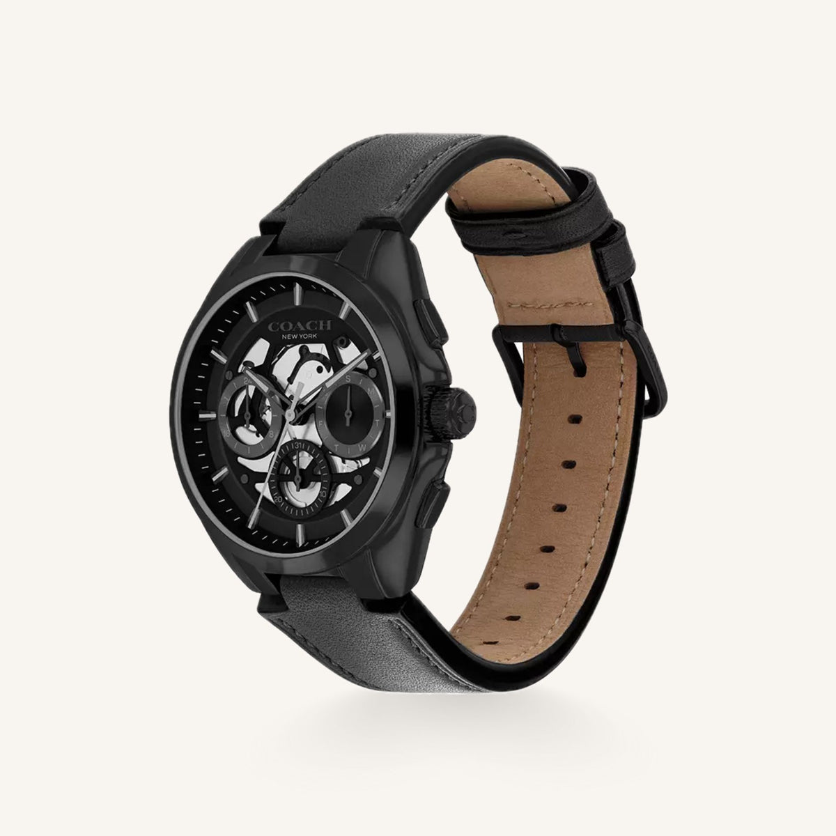 Coach Jackson 14602773 Black Dial Round Black Ion-Plated Stainless Steel Bracelet Watch, 41.5mm