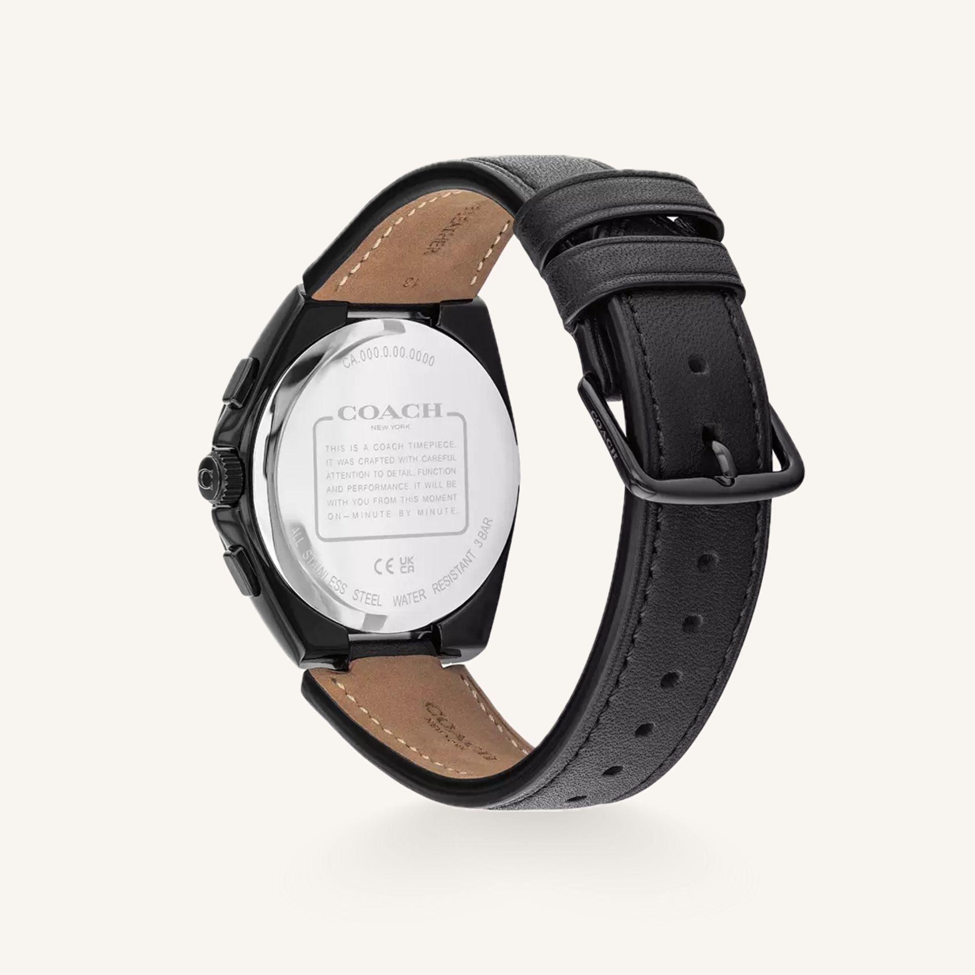 Coach Jackson 14602773 Black Dial Round Black Ion-Plated Stainless Steel Bracelet Watch, 41.5mm