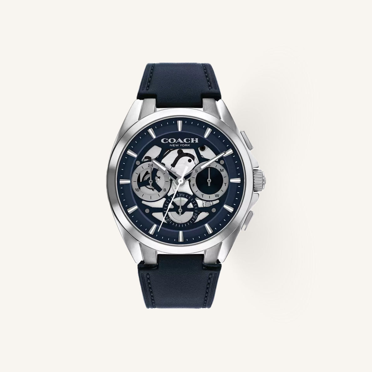 Coach Jackson 14602774 Navy Dial Round Stainless Steel Bracelet Watch, 42mm
