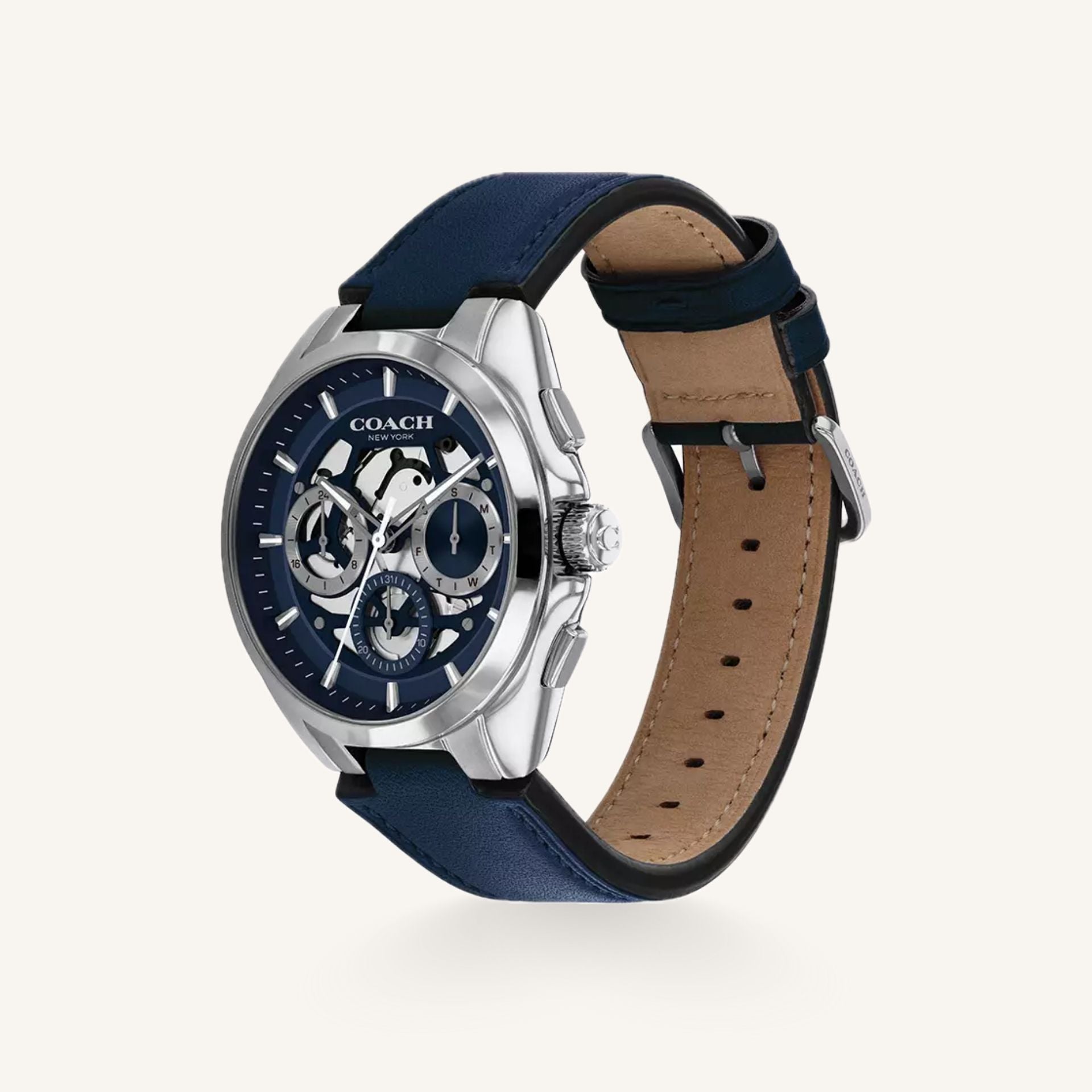 Coach Jackson 14602774 Navy Dial Round Stainless Steel Bracelet Watch, 42mm