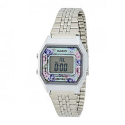 CASIO Watch Vintage LA680WA-2C Silver and Full Floral