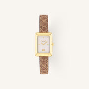 Coach Mara 14504617 White Dial Round Canvas Strap Watch, 19mm