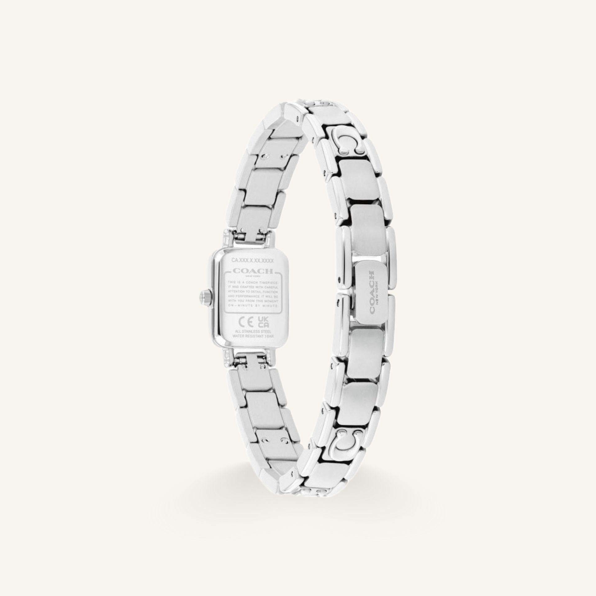 Coach Mara 14504671 Rose Gold-Tone Round Stainless Steel Signature Bracelet Watch, 15.5mm