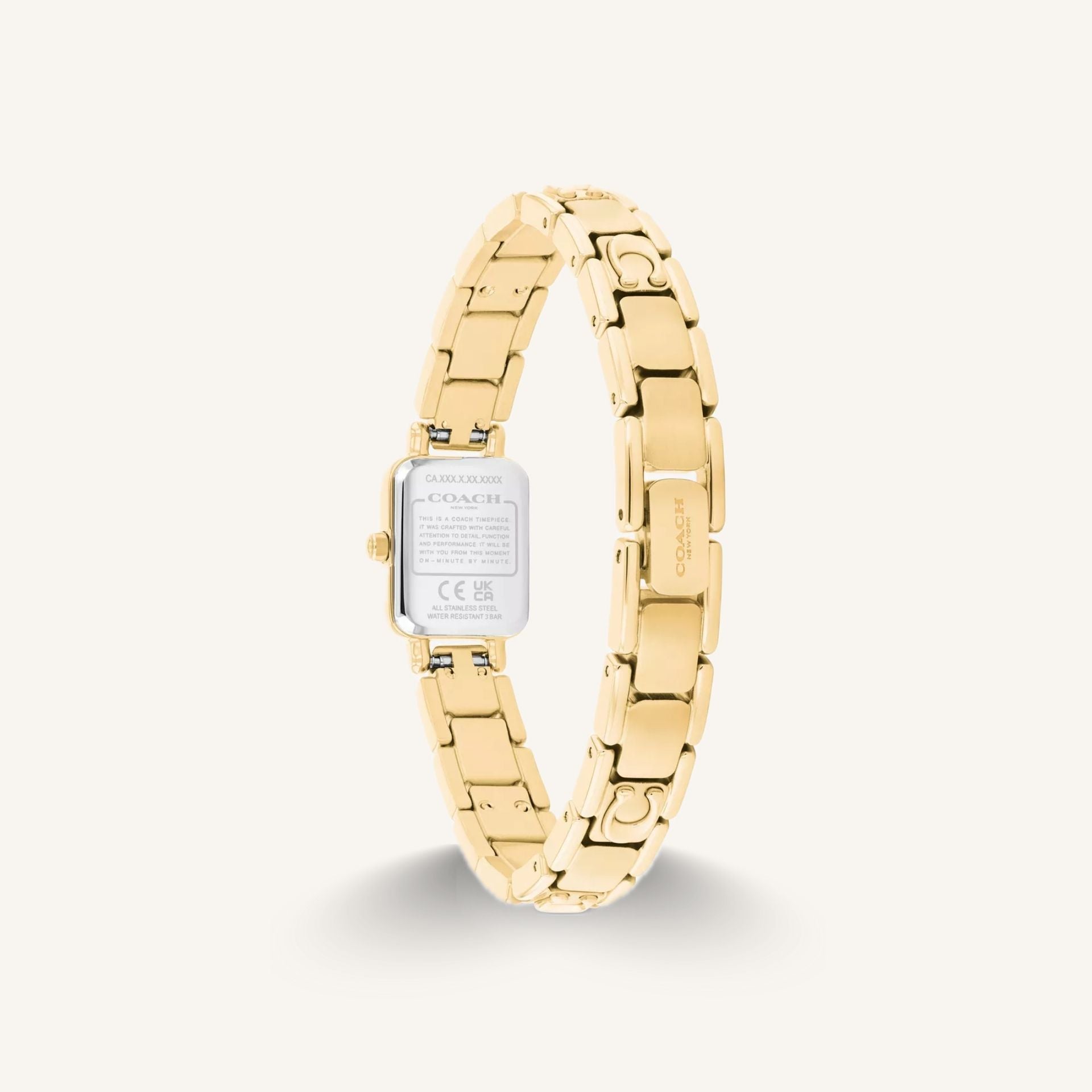Coach Mara 14504672 Gold-Tone Round Stainless Steel Signature Bracelet Watch, 15.5mm