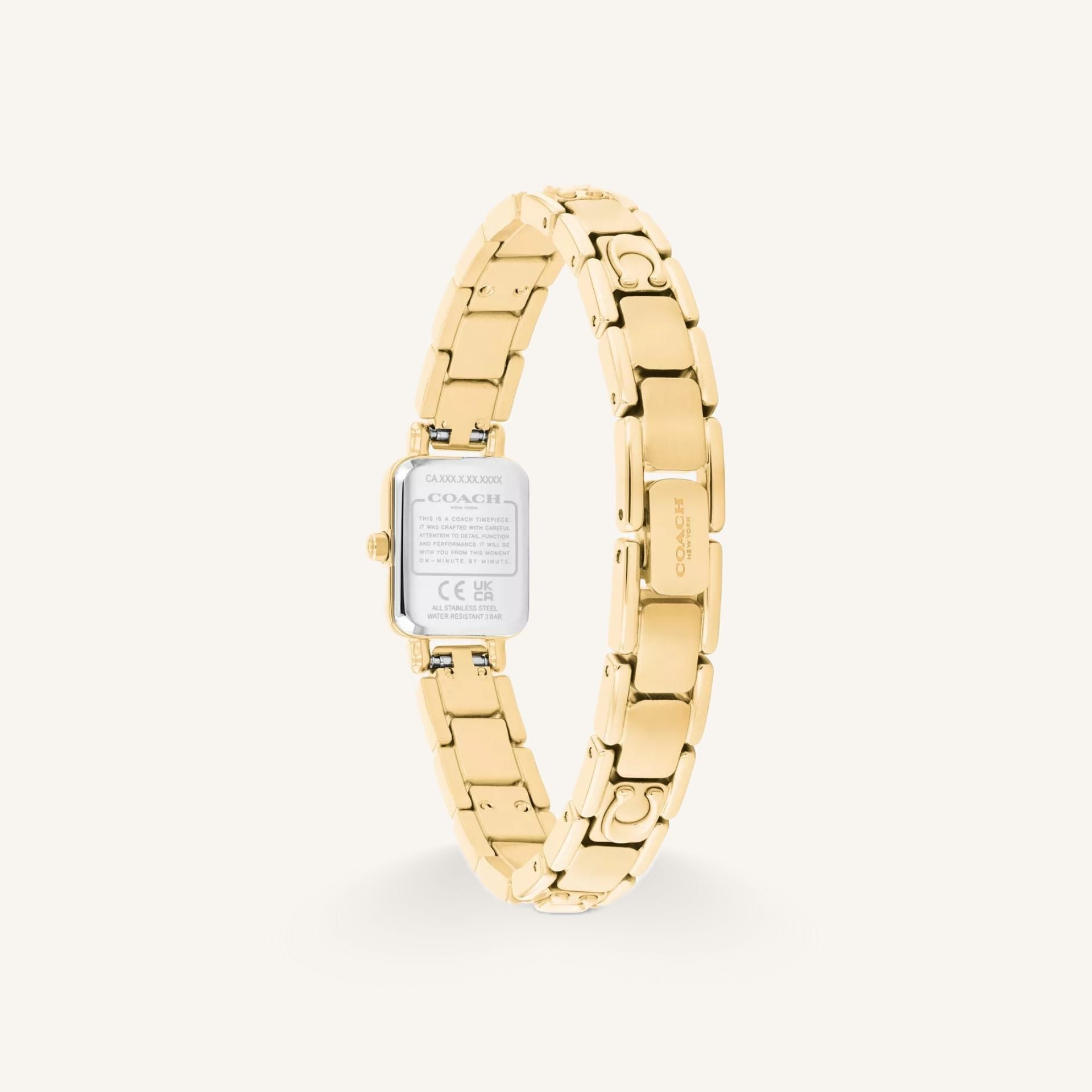 Coach Mara 14504672 Gold-Tone Round Stainless Steel Signature Bracelet Watch, 15.5mm