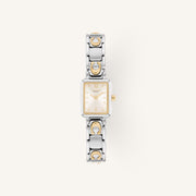 Coach Mara 14504673 Silver Dial Round Two-Tone Stainless Steel Signature Bracelet Watch, 15.5mm