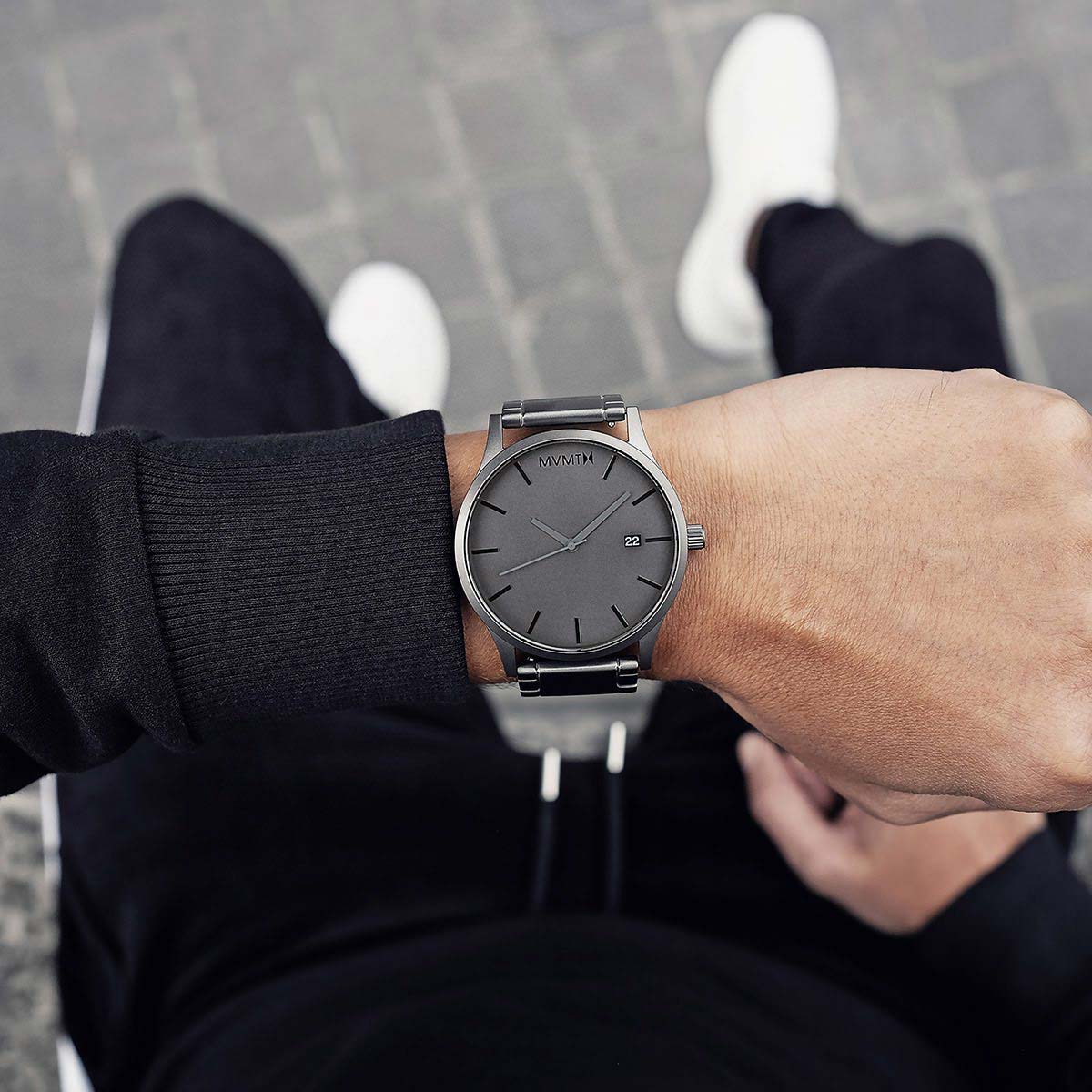 MVMT Classic Mens Watch of Grey Stainless Steel/Bracelet, 45mm, D-MM01-GR