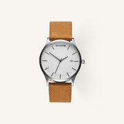 MVMT Classic Mens Watch of Silver Stainless Steel/Leather Strap, 45mm, D-L213.1L.331
