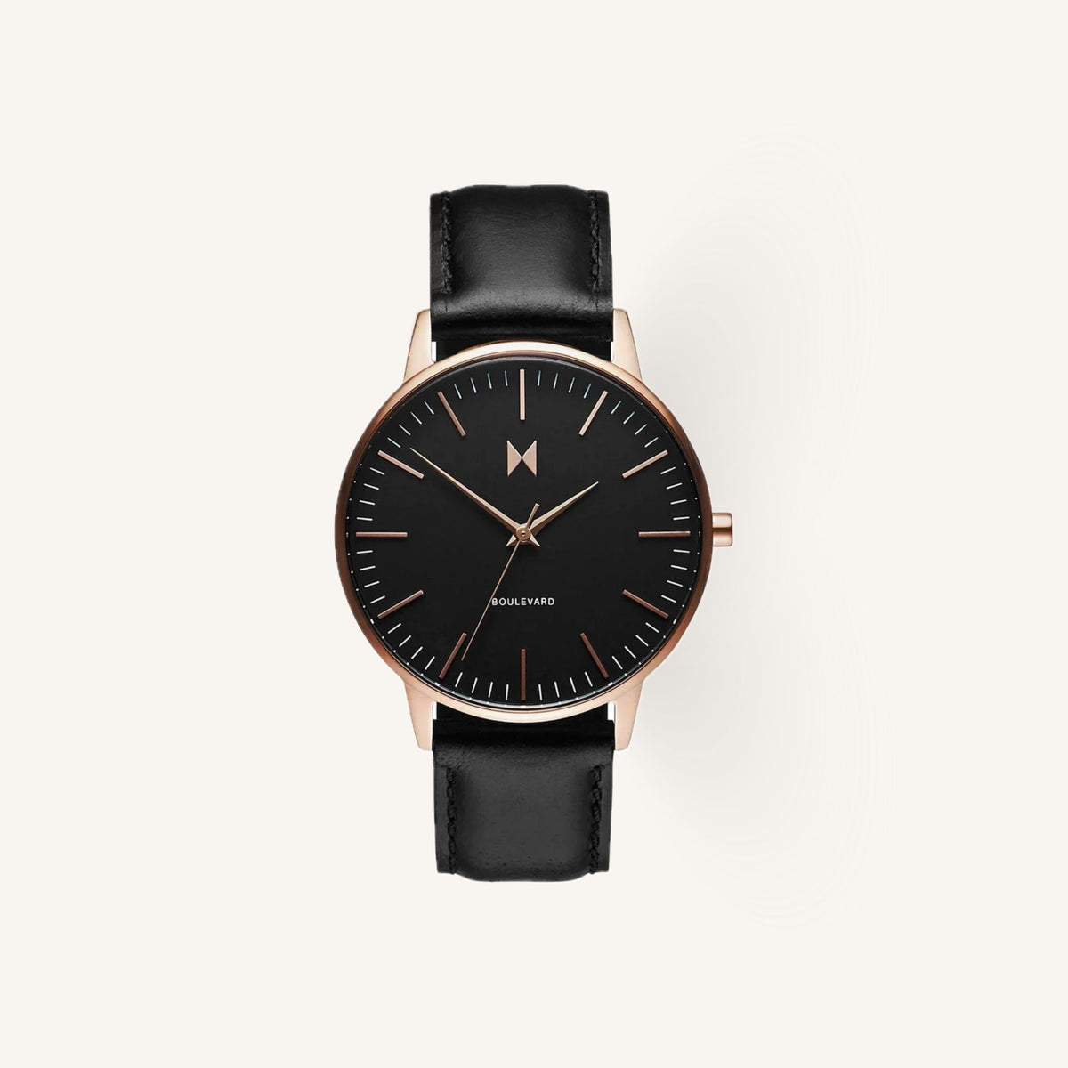 MVMT Boulevard Ladies Watch of Rose Gold Stainless Steel/Leather Strap, 38mm, D-MB01-RGBL