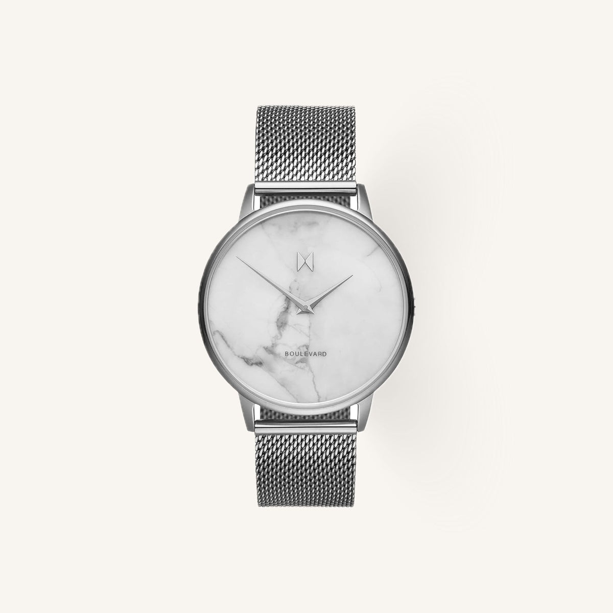 MVMT Boulevard Ladies Watch of Silver Stainless Steel/Mesh Bracelet, 38mm, D-MB01-SMA