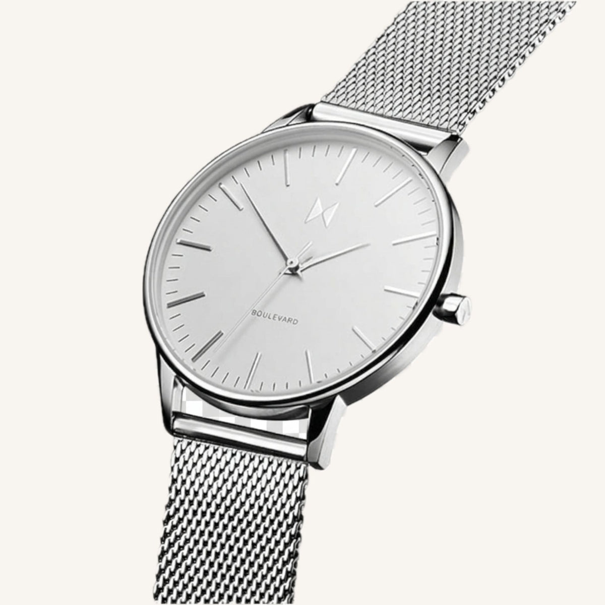 MVMT Boulevard Ladies Watch of Silver Stainless Steel/Mesh Bracelet, 38mm, D-MB01-SMA