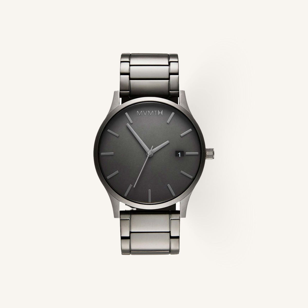 MVMT Classic Mens Watch of Grey Stainless Steel/Bracelet, 45mm, D-MM01-GR