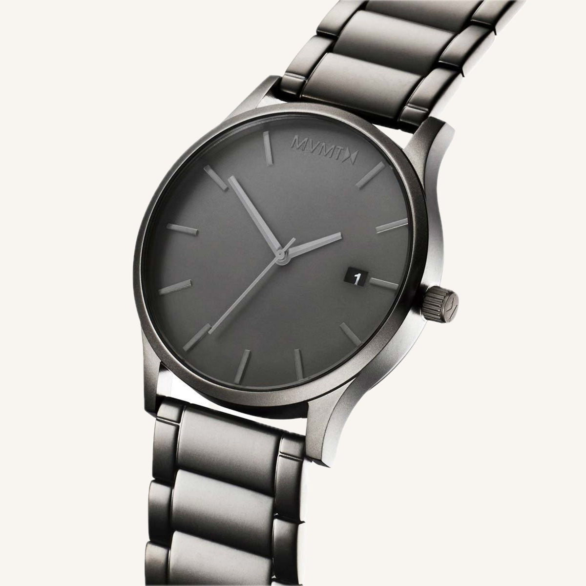 MVMT Classic Mens Watch of Grey Stainless Steel/Bracelet, 45mm, D-MM01-GR