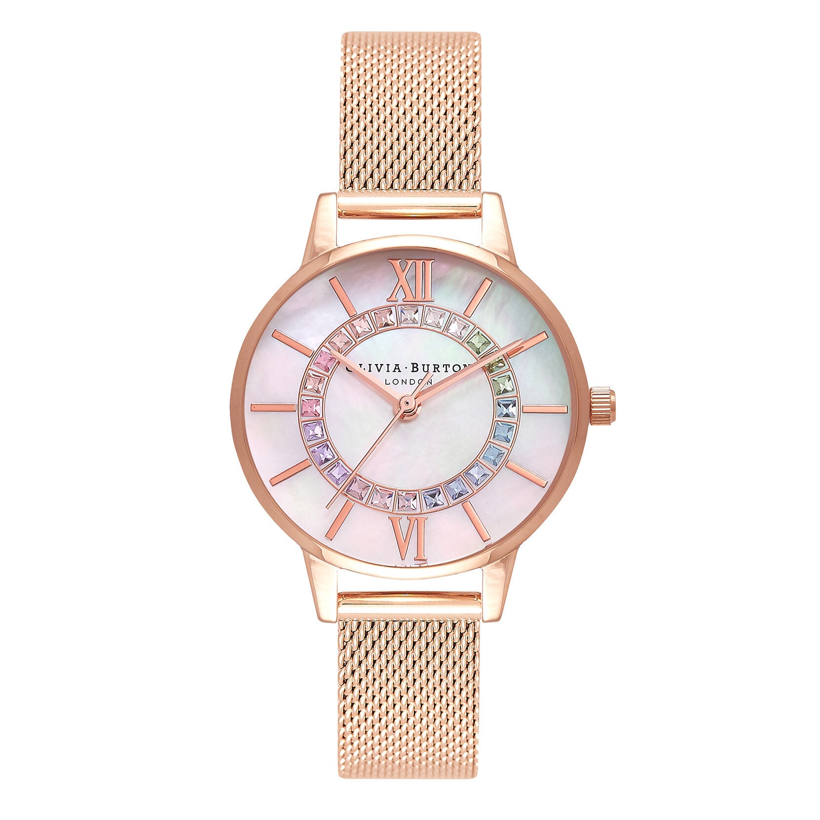 Olivia Burton Watch Wonderland Ionic Plated Rose Gold Steel OB16WD95