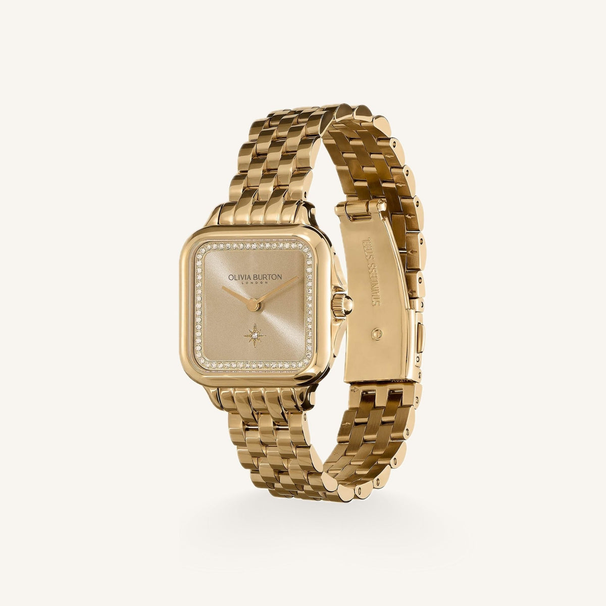 Olivia Burton Tea Party Ladies Watch of Rose Gold Stainless Steel/Mesh Bracelet, 30mm, 24000084