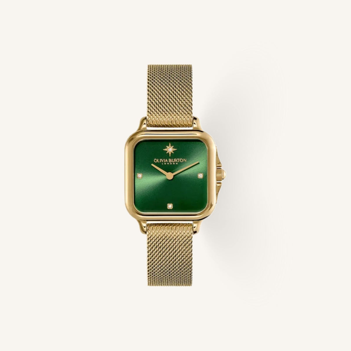 Olivia Burton Grosvenor Ladies Watch of Gold Stainless Steel/Mesh Bracelet, 28mm, 24000087