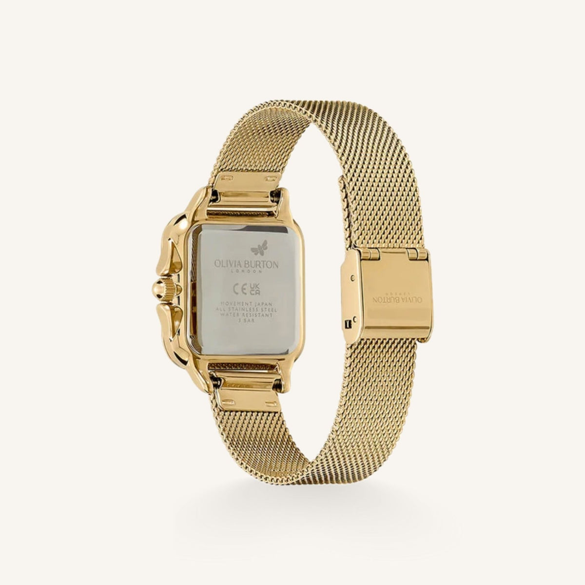 Olivia Burton Grosvenor Ladies Watch of Gold Stainless Steel/Mesh Bracelet, 28mm, 24000087