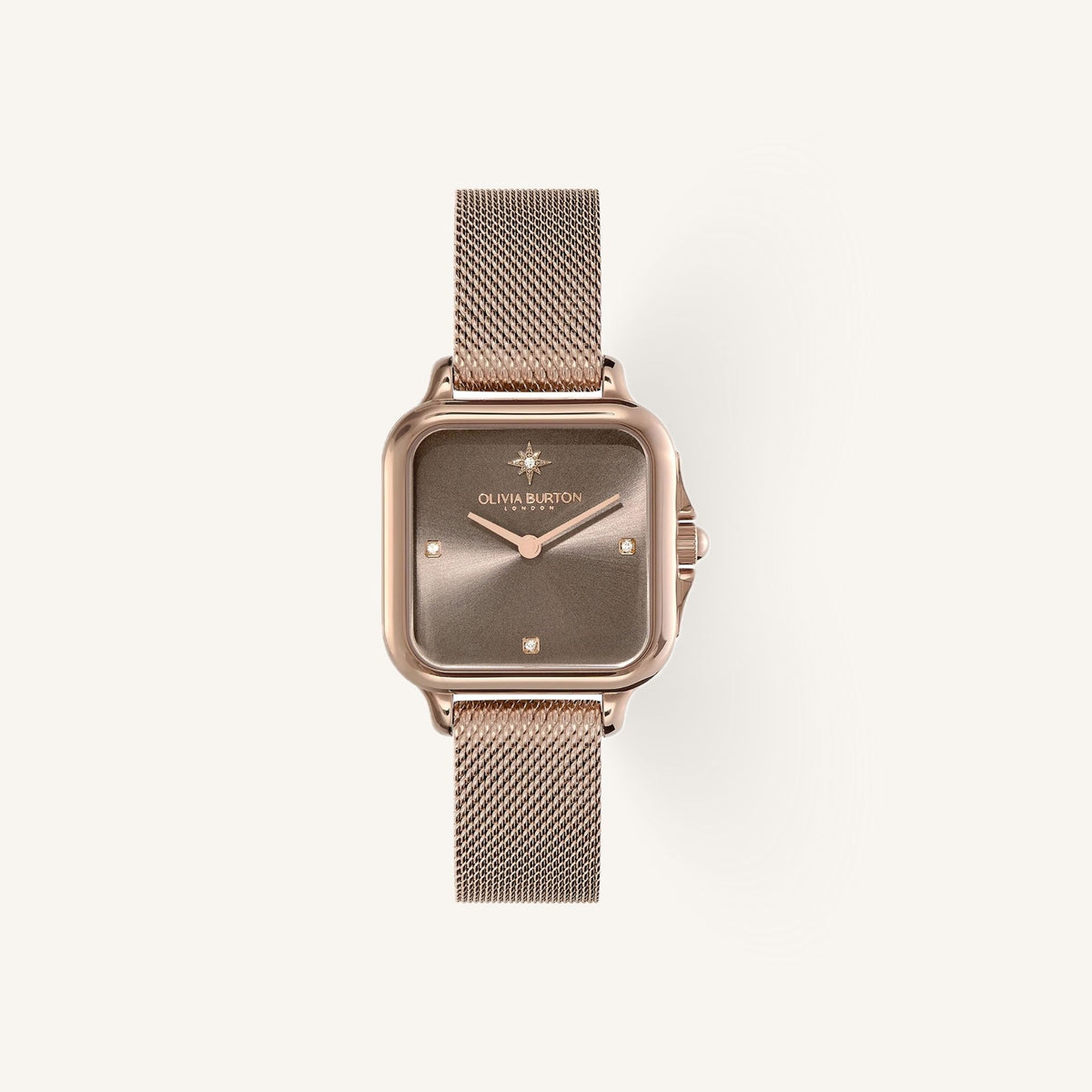 Olivia Burton Grosvenor Ladies Watch of Gold Stainless Steel/Mesh Bracelet, 28mm, 24000088