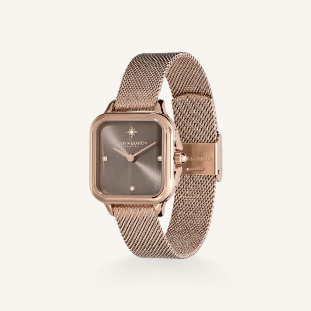 Olivia Burton Grosvenor Ladies Watch of Gold Stainless Steel/Mesh Bracelet, 28mm, 24000088