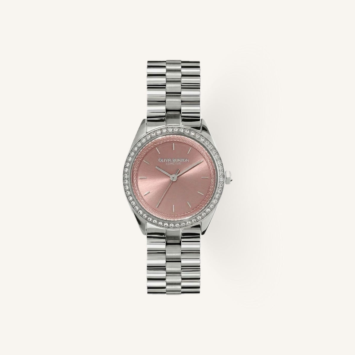 Olivia Burton Sports Luxe (Bejewelled) Ladies Watch of Silver Stainless Steel/Bracelet, 34mm, 24000134