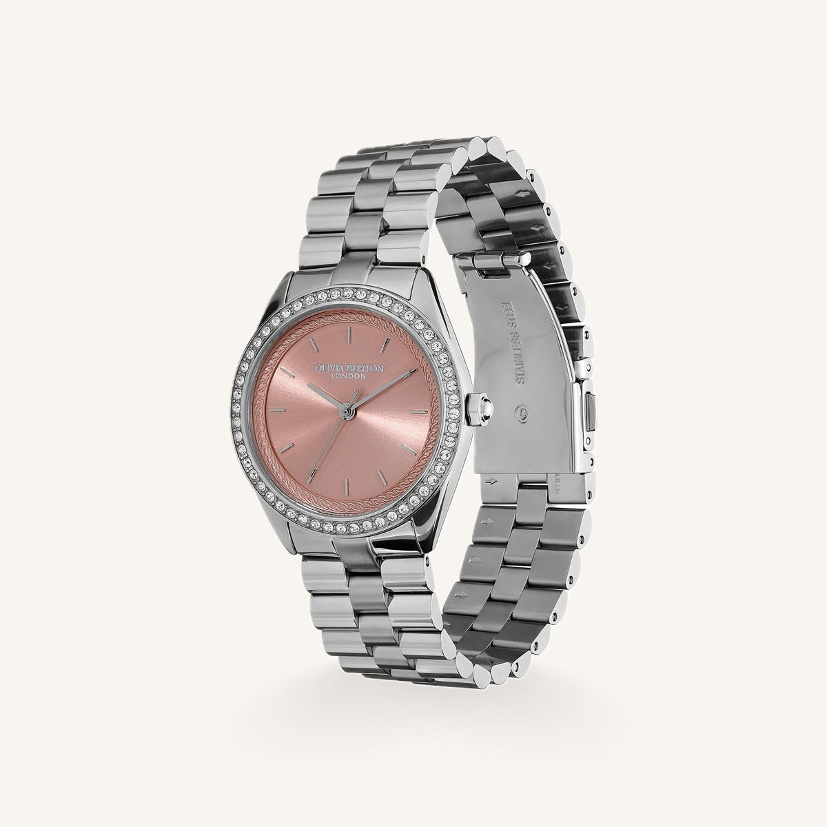 Olivia Burton Sports Luxe (Bejewelled) Ladies Watch of Silver Stainless Steel/Bracelet, 34mm, 24000134
