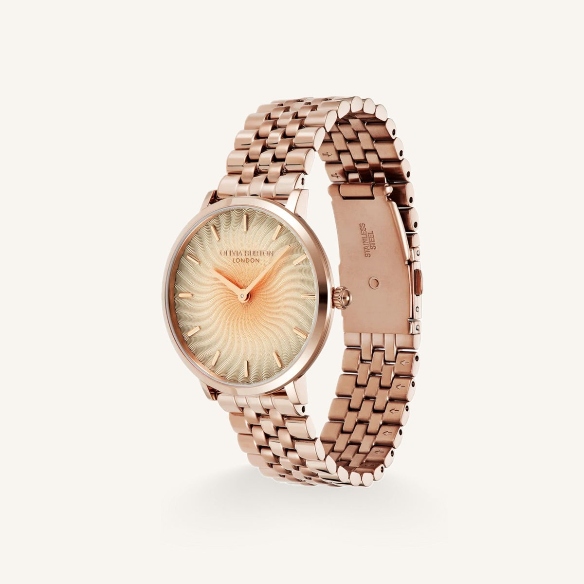 Olivia Burton Radiant Sun Ladies Watch of Rose Gold Stainless Steel/Bracelet, 35mm, 24000139