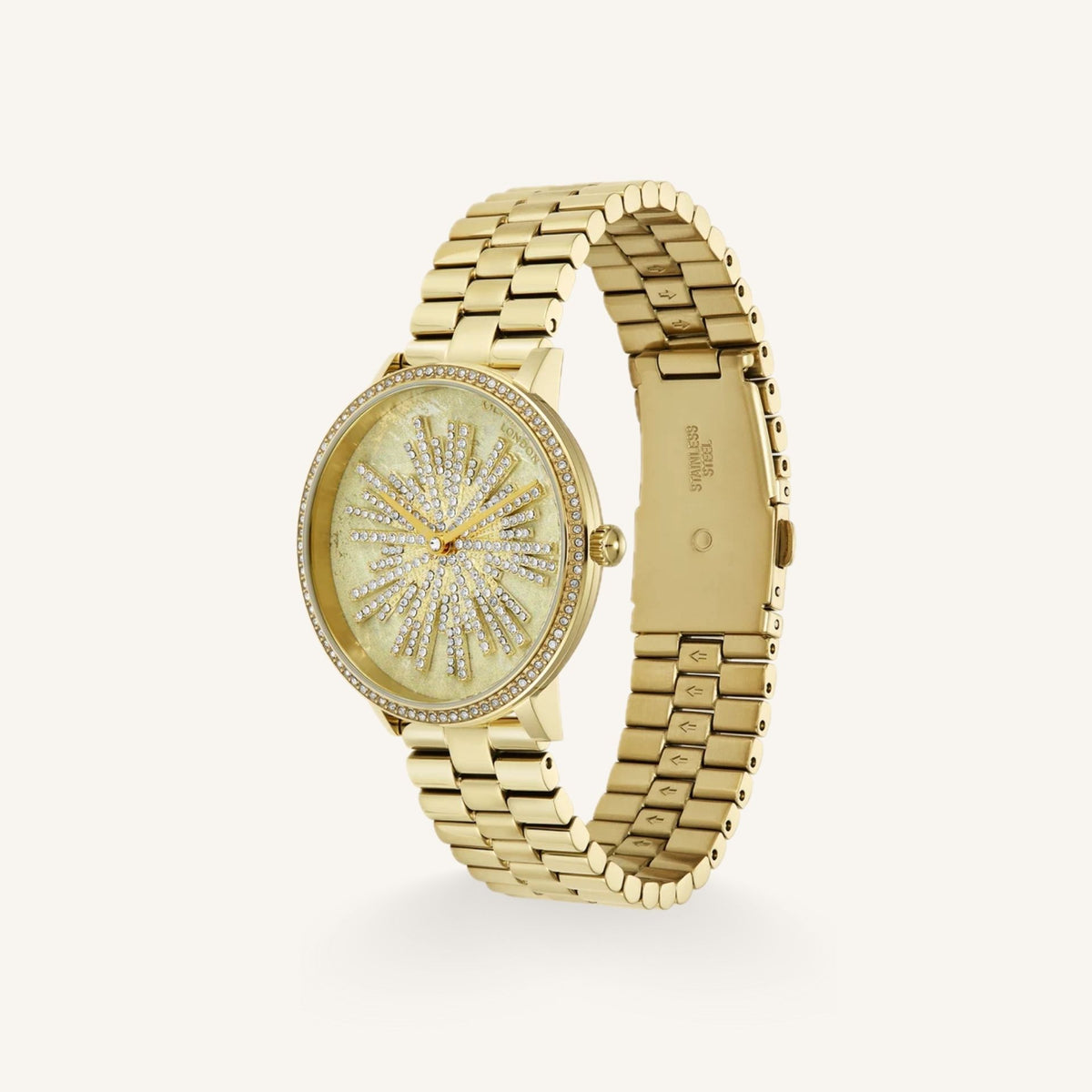 Olivia Burton Ice Burst Ladies Watch of Gold Stainless Steel/Bracelet, 35mm, 24000186