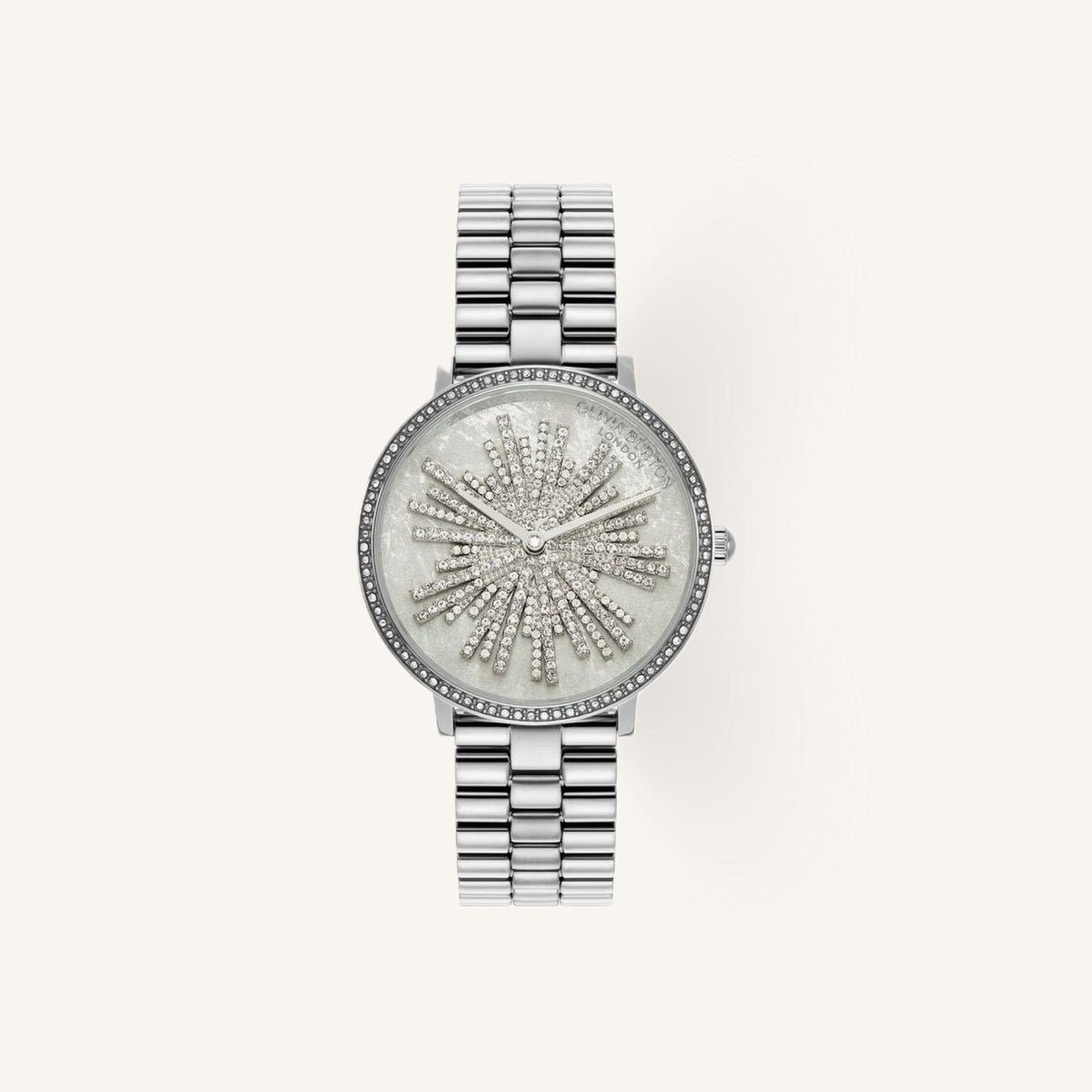 Olivia Burton Ice Burst Ladies Watch of Silver Stainless Steel/Bracelet, 35mm, 24000187