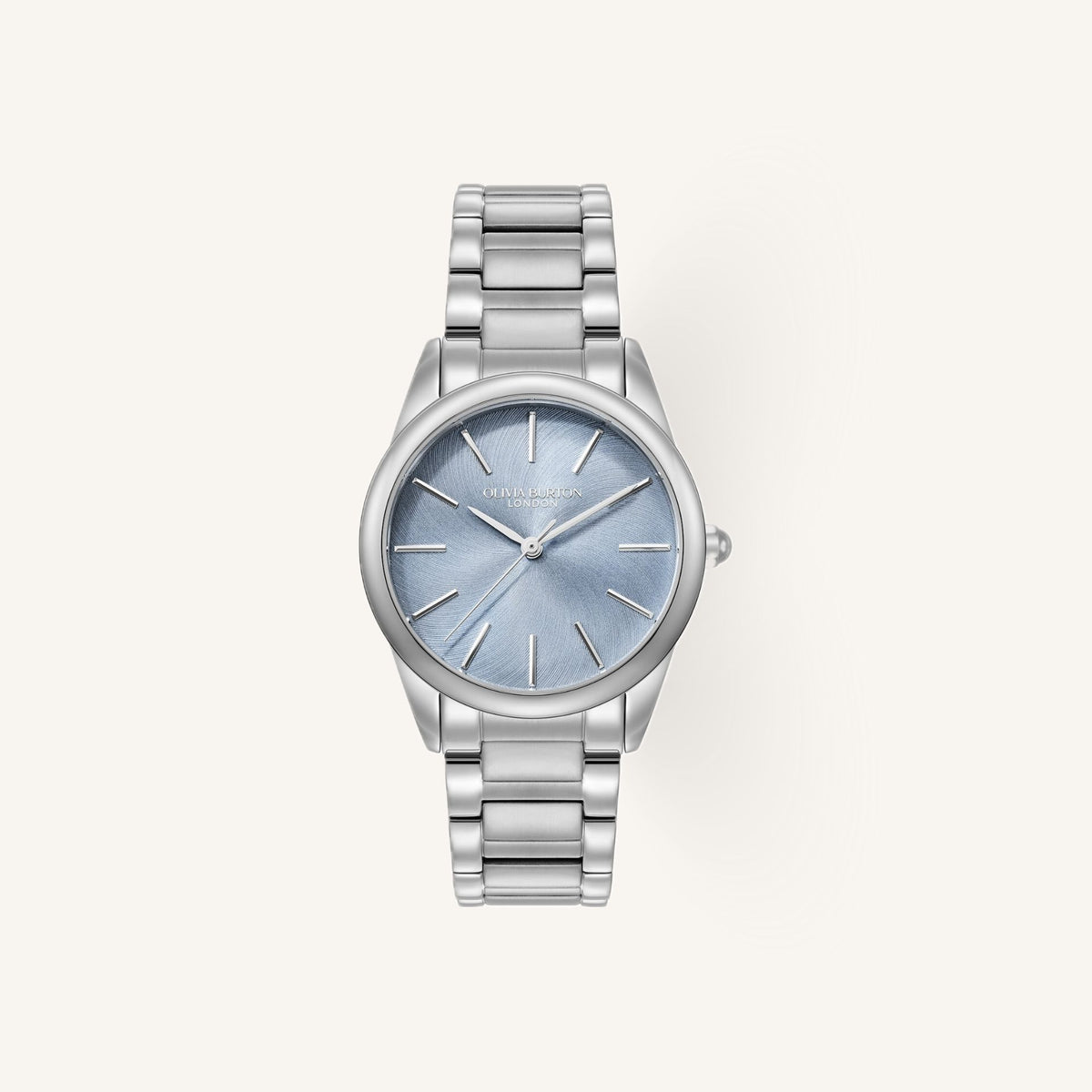 Olivia Burton Glowful Ladies Watch of Silver Stainless Steel/Bracelet, 34mm, 24000235