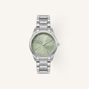 Olivia Burton Glowful Ladies Watch of Silver Stainless Steel/Bracelet, 34mm, 24000236