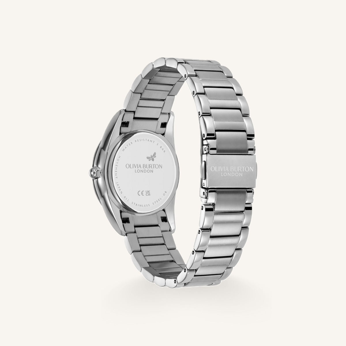 Olivia Burton Glowful Ladies Watch of Silver Stainless Steel/Bracelet, 34mm, 24000237