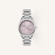 Olivia Burton Glowful Ladies Watch of Silver Stainless Steel/Bracelet, 34mm, 24000238