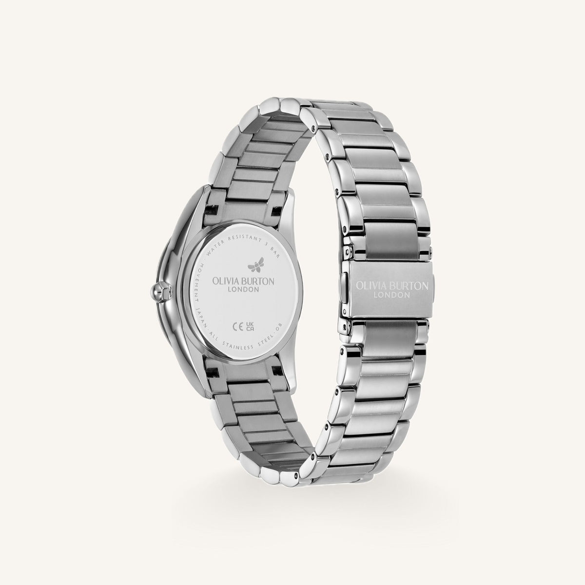 Olivia Burton Glowful Ladies Watch of Silver Stainless Steel/Bracelet, 34mm, 24000238