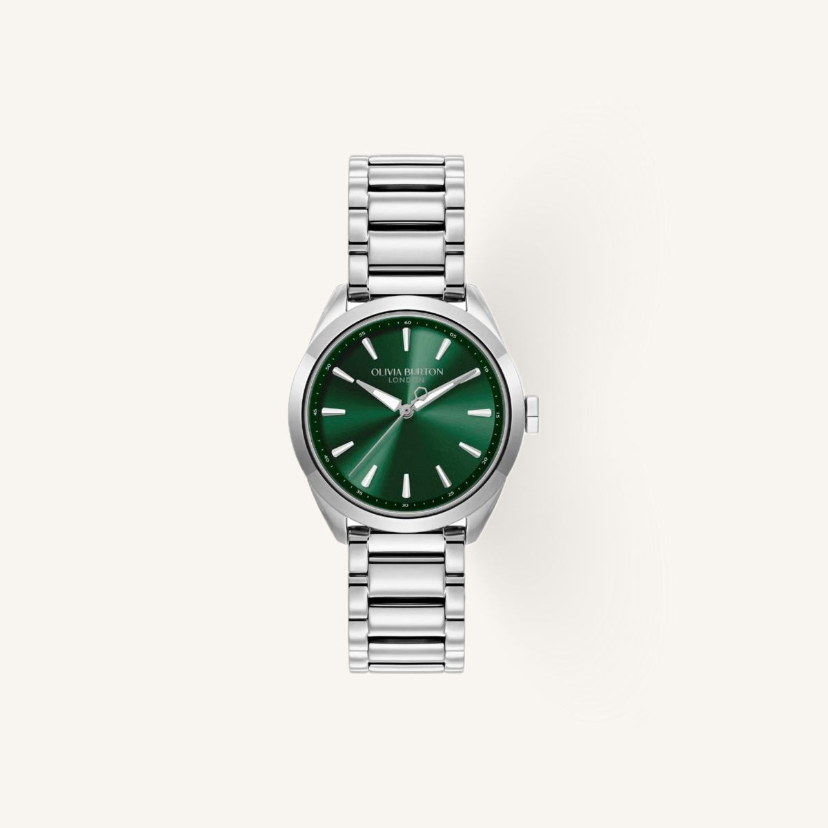 Olivia Burton Sports Luxe Geo Ladies Watch of Silver Stainless Steel/Bracelet, 34mm, 24000247