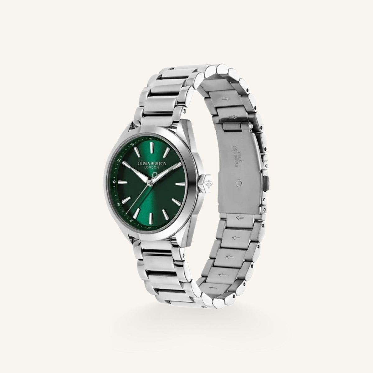 Olivia Burton Sports Luxe Geo Ladies Watch of Silver Stainless Steel/Bracelet, 34mm, 24000247