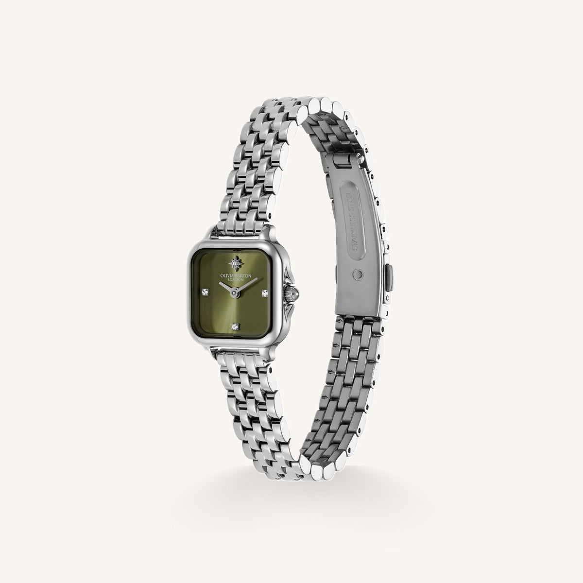 Olivia Burton Mini Grosvenor (Classic) Small Ladies Watch of Silver Stainless Steel/Bracelet, 20mm, 24000255