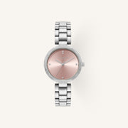 Olivia Burton Dimension T-Bar Ladies Watch of Silver Stainless Steel/Bracelet, 32mm, 24000259