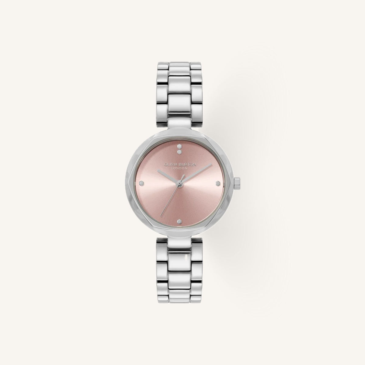 Olivia Burton Dimension T-Bar Ladies Watch of Silver Stainless Steel/Bracelet, 32mm, 24000259