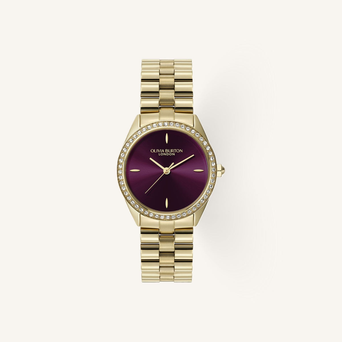 Olivia Burton Sports Luxe Bejewelled Ladies Watch of Gold Stainless Steel/Bracelet, 34mm, 24000272