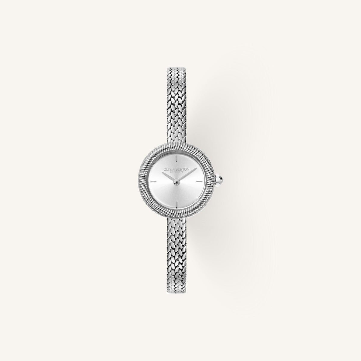 Olivia Burton Classic Finery Ladies Watch of Silver Stainless Steel/Mesh Bracelet, 20mm, 24000278