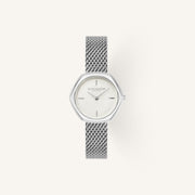 Olivia Burton Signature Charing Ladies Watch of Silver Stainless Steel/Mesh Bracelet, 28.5mm, 24000286