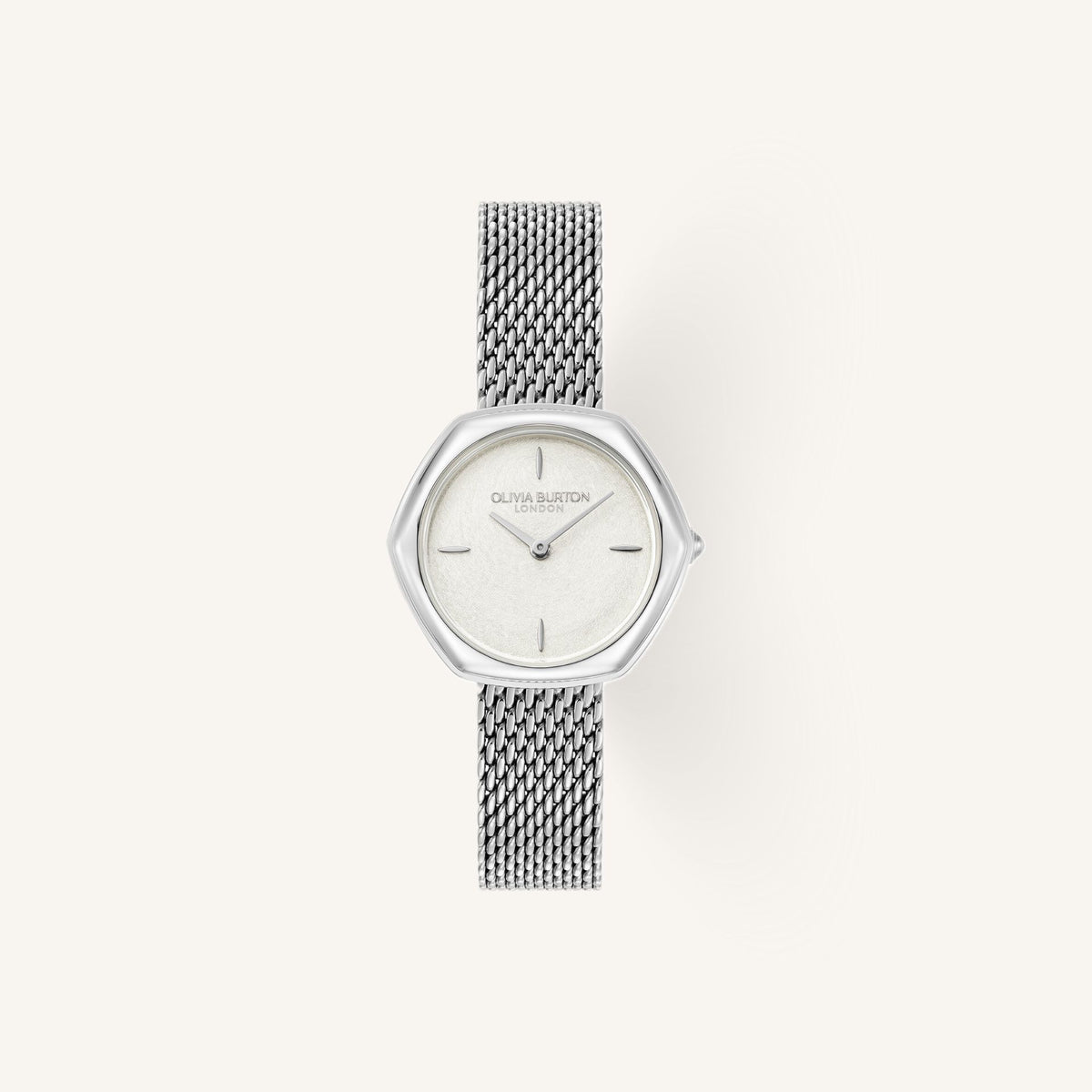 Olivia Burton Signature Charing Ladies Watch of Silver Stainless Steel/Mesh Bracelet, 28.5mm, 24000286